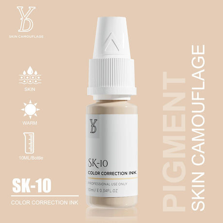 YD Professional 10ML Camouflage Pigment Semi Permanent Makeup Tattoo Ink for Scar Cover Stretch Marks Vitiligo Restore Skin Tone