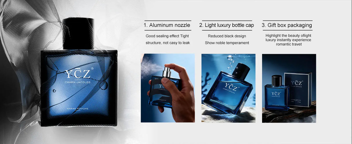 Ycz Eau De Parfum for Men – 1.6 oz (50 ml) – Premium Fragrance – Long-Lasting Oriental Woody Scent (Infused with Pheromones)