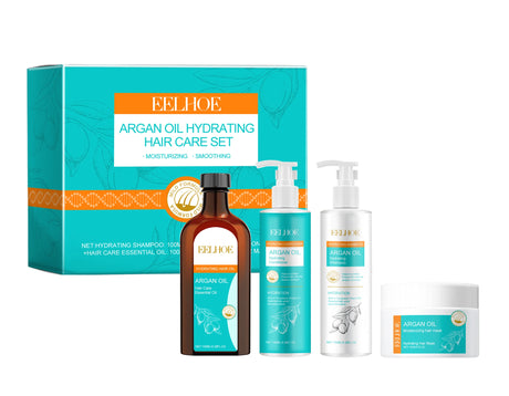Moroccan Argan Oil Hair Care Set Gently Cleanses Deep Moisturizing Smoothing Soften Repairing Damaged Reduces Frizz Shampoo Conditioner Set