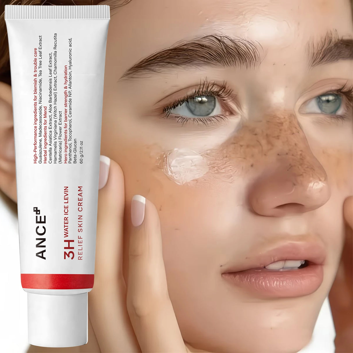 Water Ice Levin 3H Relief Facial Cream 60g Niacinamide Centella Tea Tree Extract Hydrating Barrier Repair Daily Face Skin Care