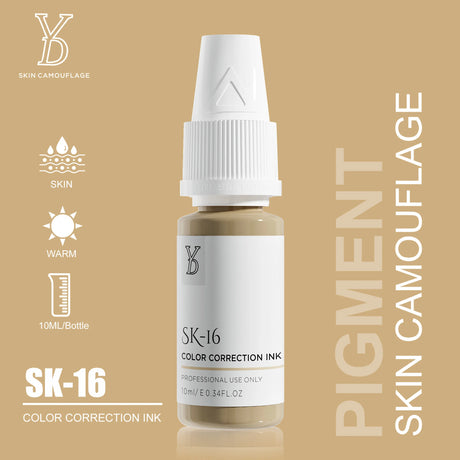 YD Professional 10ML Camouflage Pigment Semi Permanent Makeup Tattoo Ink for Scar Cover Stretch Marks Vitiligo Restore Skin Tone
