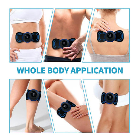 Portable EMS Muscle Stimulator with 5 Massage Pads & 1 Host: Wireless TENS Unit for At-Home Neck, Back & Full Body Pain Relief,
