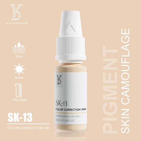 YD Professional 10ML Camouflage Pigment Semi Permanent Makeup Tattoo Ink for Scar Cover Stretch Marks Vitiligo Restore Skin Tone