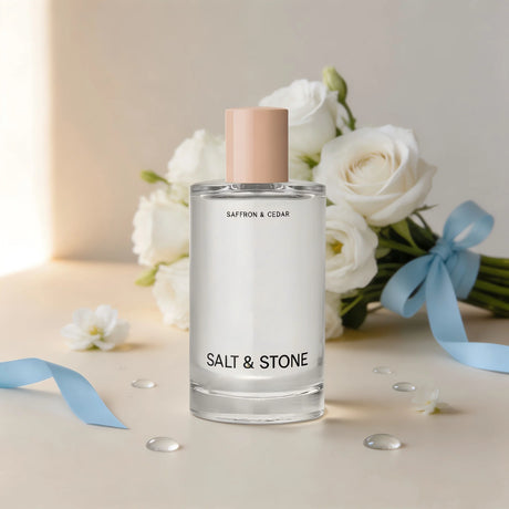 Salt & Stone Body Mist | Saffron & Cedar | Skincare Infused Hair & Body Spray for Women and Men | Hydrating Fragrance with Glycerin and Red Algae | Vegan, Cruelty Free, 3.4 fl oz.