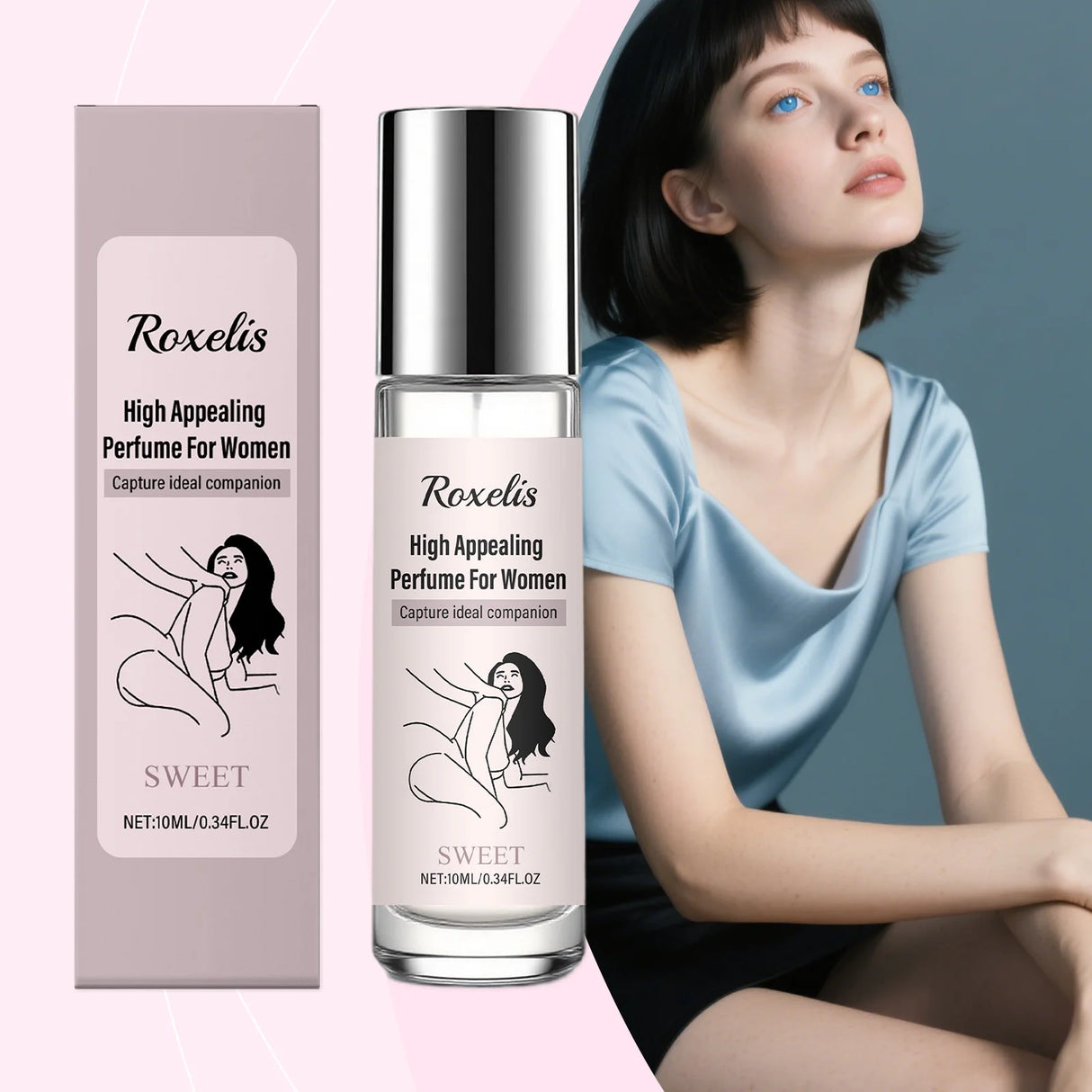 Roxelis 10ml Women Charm Perfume Lasting Natural Sweet Fragrance Daily Commuting Dating Eau De Toilette Pheromone Couple Perfume