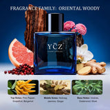 Ycz Eau De Parfum for Men – 1.6 oz (50 ml) – Premium Fragrance – Long-Lasting Oriental Woody Scent (Infused with Pheromones)