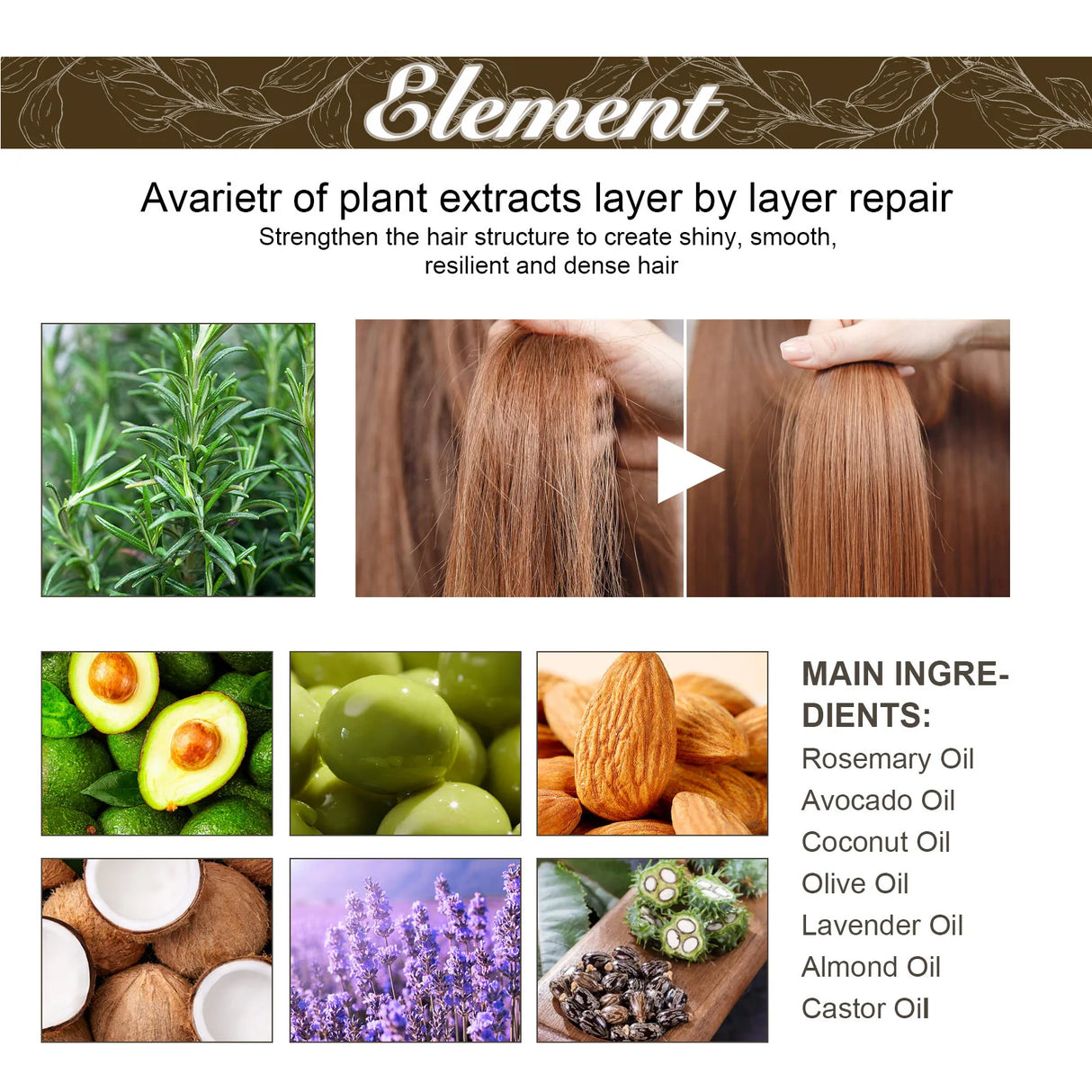 Eelhoe Rosemary Dense Hair Essential Oil Softens Prevent Hair Loss Smooth Repairing Hair Root Growth Nourishes Scalp Essence Oil