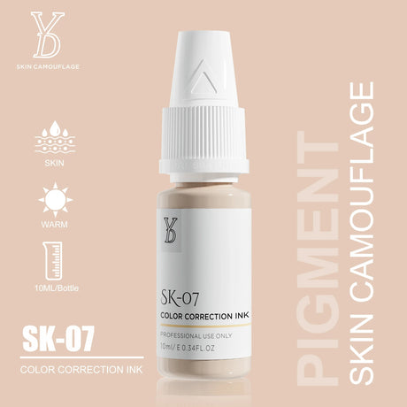 YD Professional 10ML Camouflage Pigment Semi Permanent Makeup Tattoo Ink for Scar Cover Stretch Marks Vitiligo Restore Skin Tone