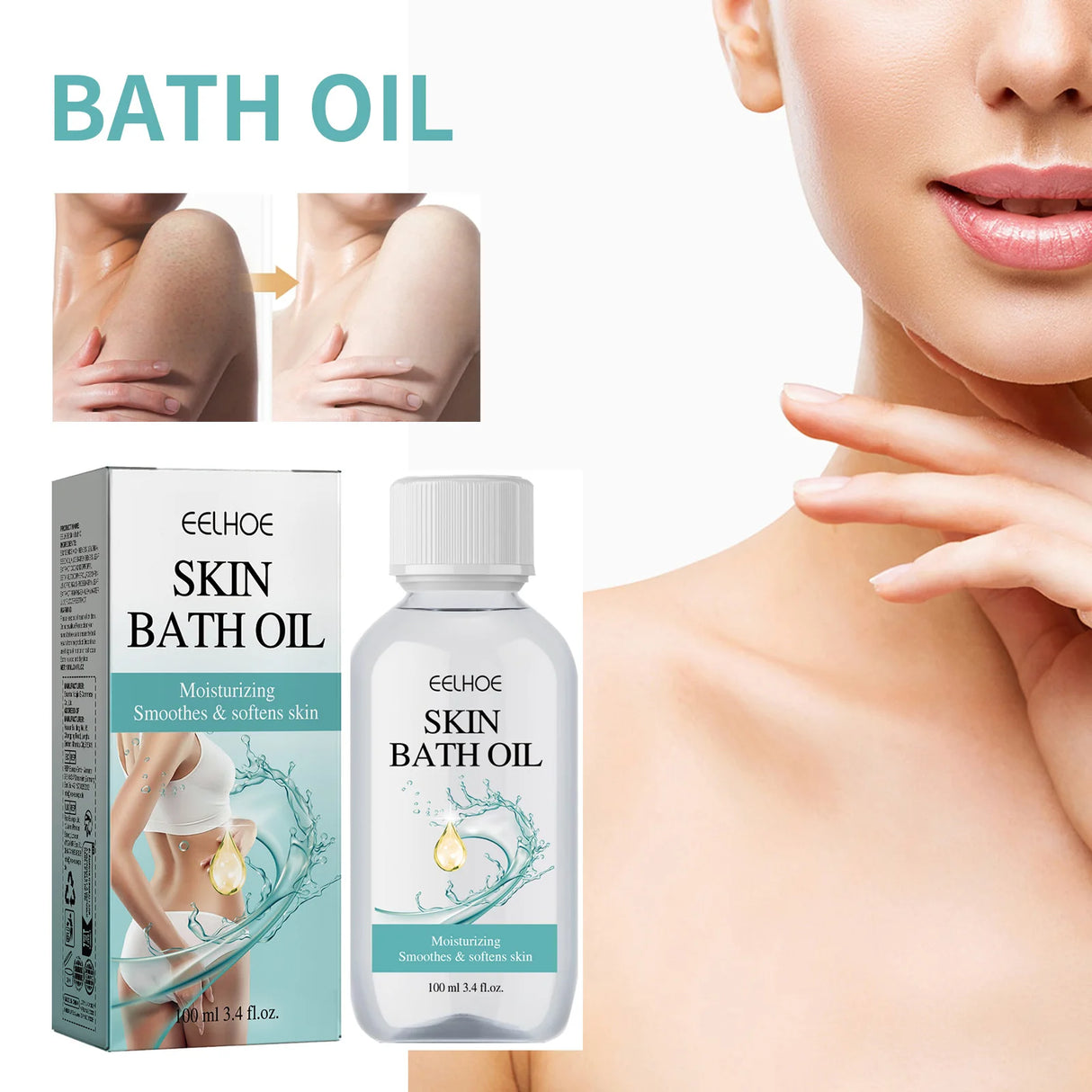 EELHOE 100g Bath Oil, Body Cleansing Oil, Moisturizing and Nourishing Shower Oil for Skin Care, Daily Bath Essentials