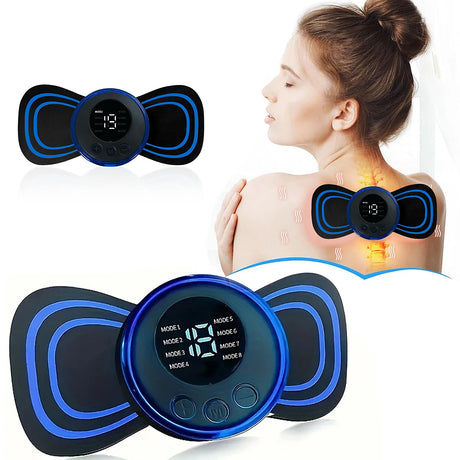 Portable EMS Muscle Stimulator with 5 Massage Pads & 1 Host: Wireless TENS Unit for At-Home Neck, Back & Full Body Pain Relief,