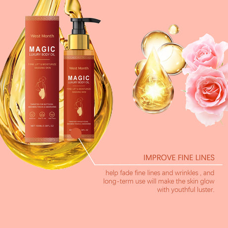 WEST MONTH Magic Luxury Body Oil Winter Skincare and Moisturizing, Soft and Firm Skin, Daily Care, Nourishing and Moisturizing