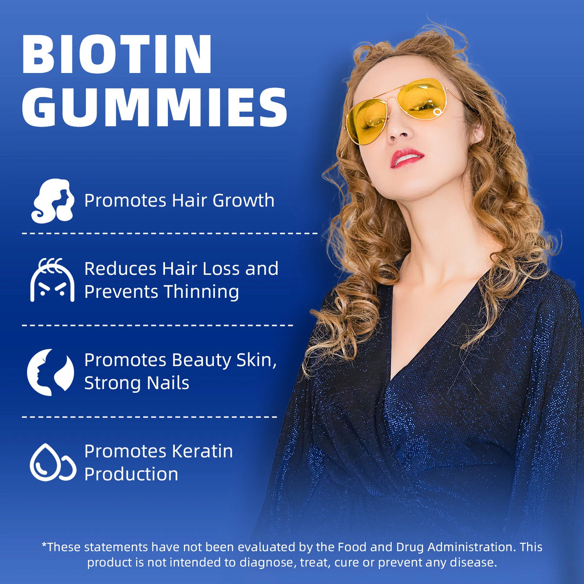 BEWORTHS 12000mcg Biotin Gummies 10 IN 1 Promotes Hair Growth Reduces Hair Loss and Prevents Thinning Promotes Beauty Skin, Strong Nails Promotes Keratin Production