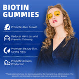 BEWORTHS 12000mcg Biotin Gummies 10 IN 1 Promotes Hair Growth Reduces Hair Loss and Prevents Thinning Promotes Beauty Skin, Strong Nails Promotes Keratin Production