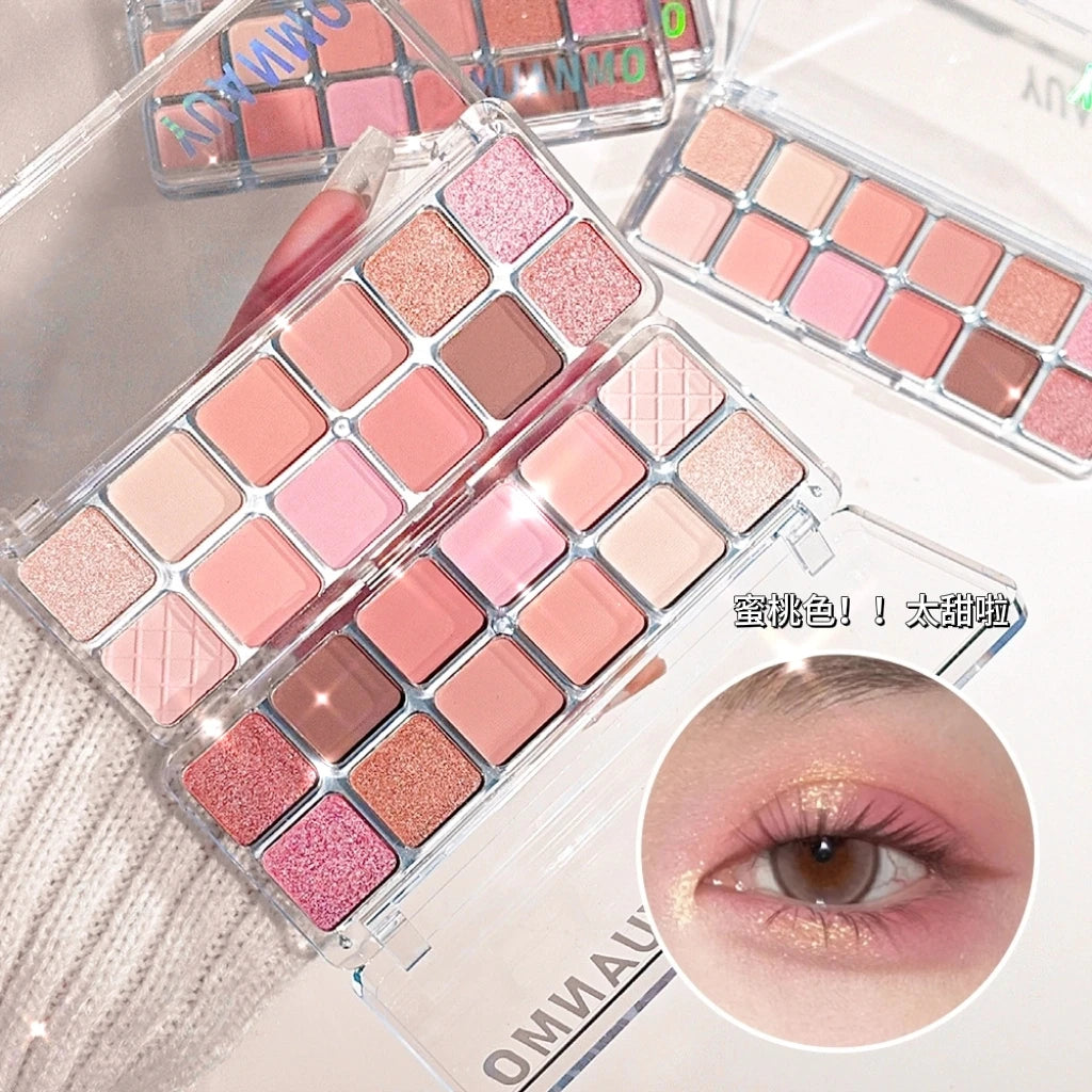 12-Color Glitter Eyeshadow Palette Low Saturation Matte Eyeshadow Palette Long Lasting Eye Shadow Makeup Glitter Matte Finishes
