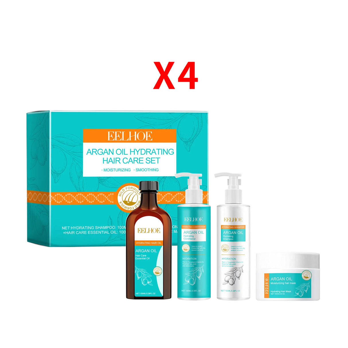 Moroccan Argan Oil Hair Care Set Gently Cleanses Deep Moisturizing Smoothing Soften Repairing Damaged Reduces Frizz Shampoo Conditioner Set