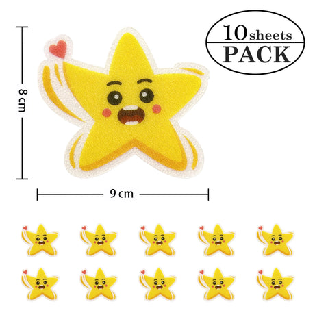 10pcs Cartoon Pattern Bathroom Bathtub None Slip Stickers Staircase Floor EPDM Mat Kids Room Self-adhesive Anti-skid Sticker