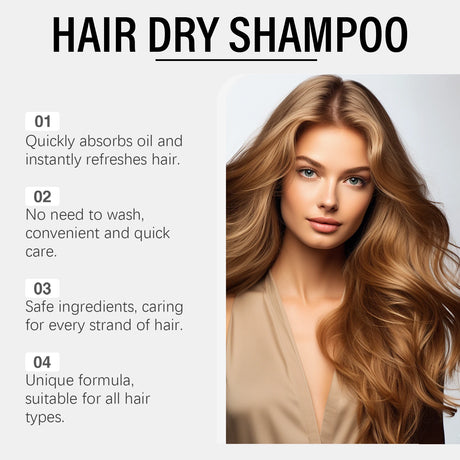 Hoegoa Hair Dry Spray Volumizing Refreshing Oil Control Non-irritating Scalp Care Smoothing Fresh Fragrance Dry Hair Spray