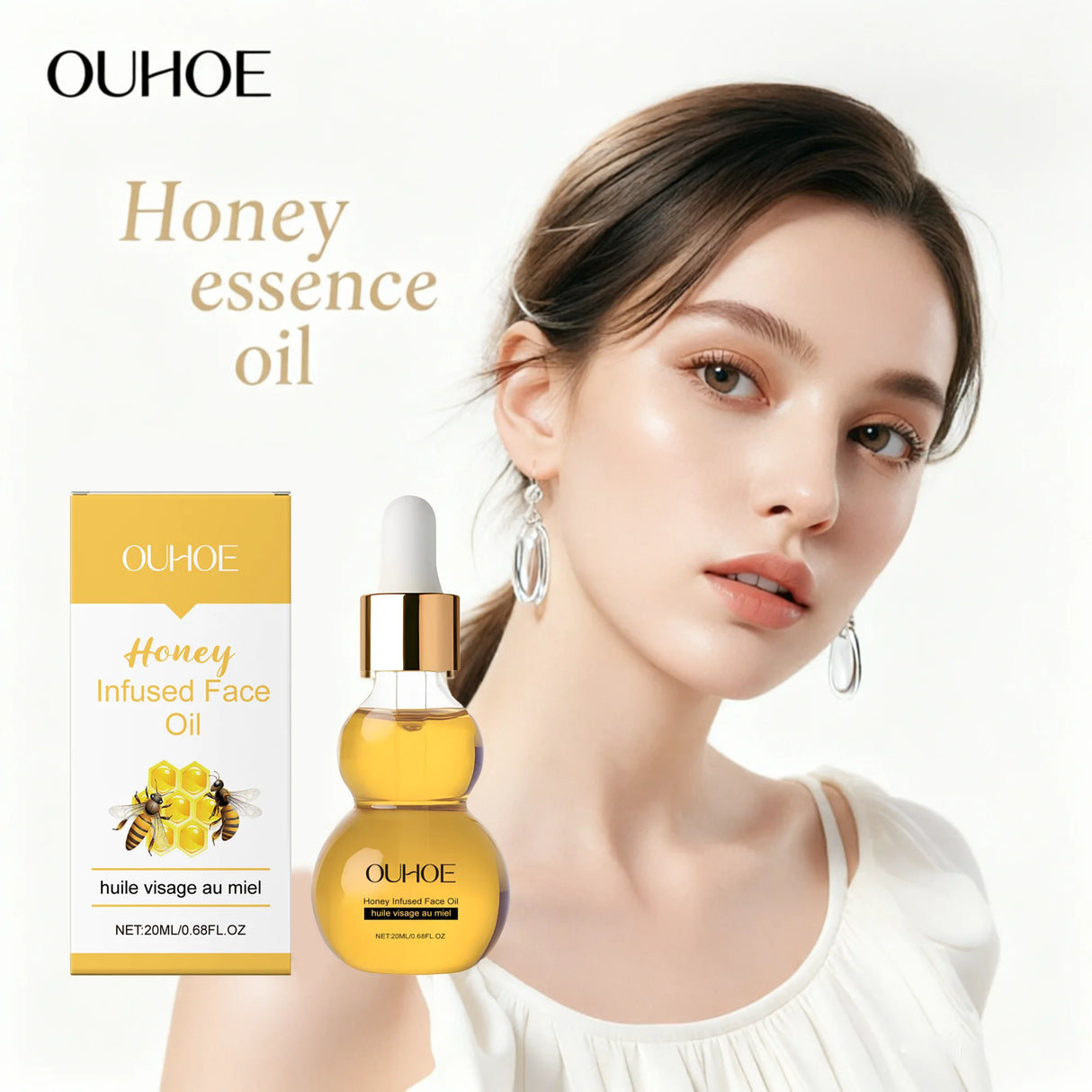 OUHOE 20ml Honey Essential Oil Skin Care Essential Oil Suitable For All Skin Types Daily Home Use For Facial Massage Gentle  Skin