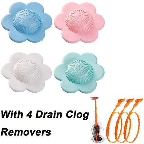 New Hair Catcher with Suction Hair Stopper Shower Drain Covers Practical Tools Suit for Bathroom Bathtub and Kitchen