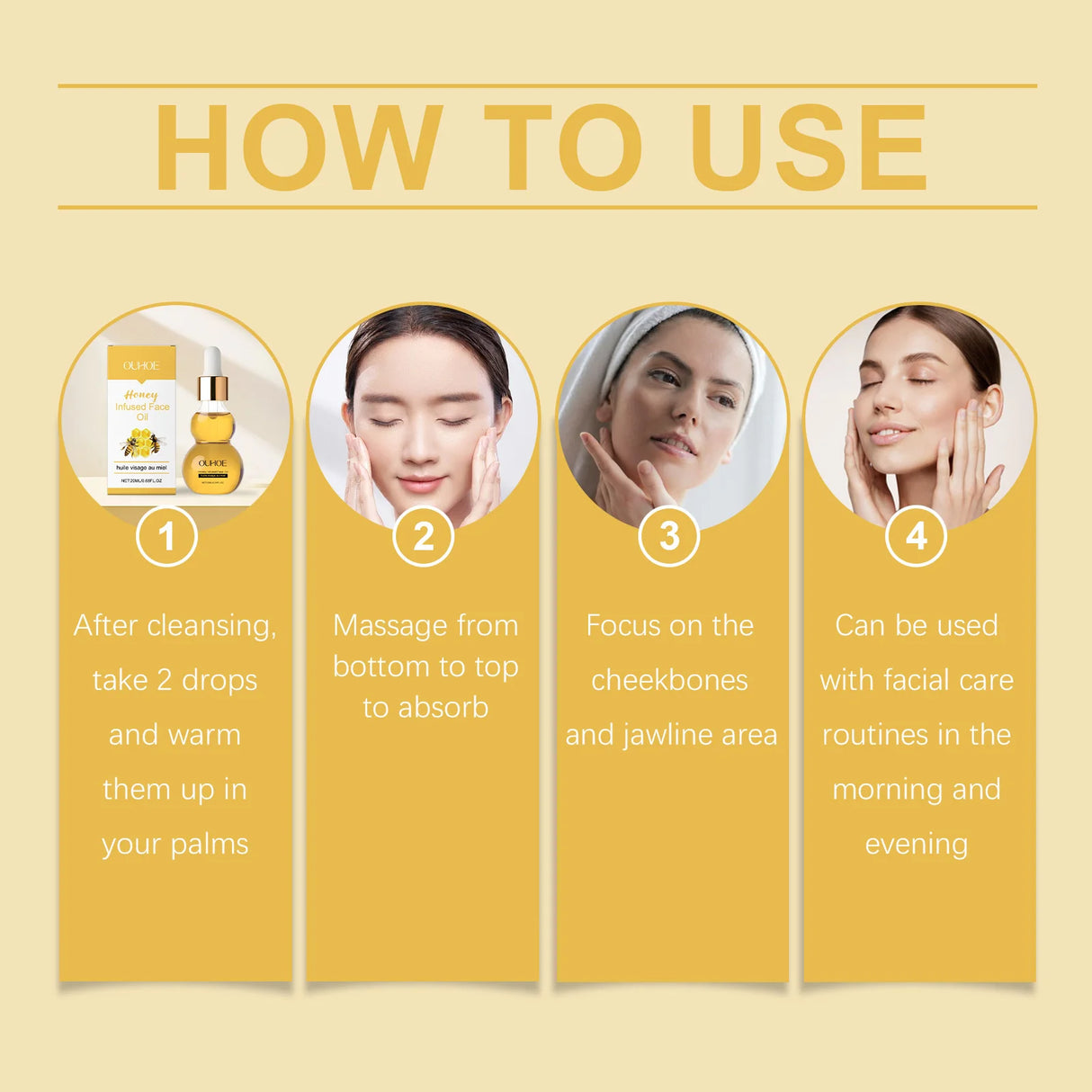 OUHOE 20ml Honey Essential Oil Skin Care Essential Oil Suitable For All Skin Types Daily Home Use For Facial Massage Gentle  Skin