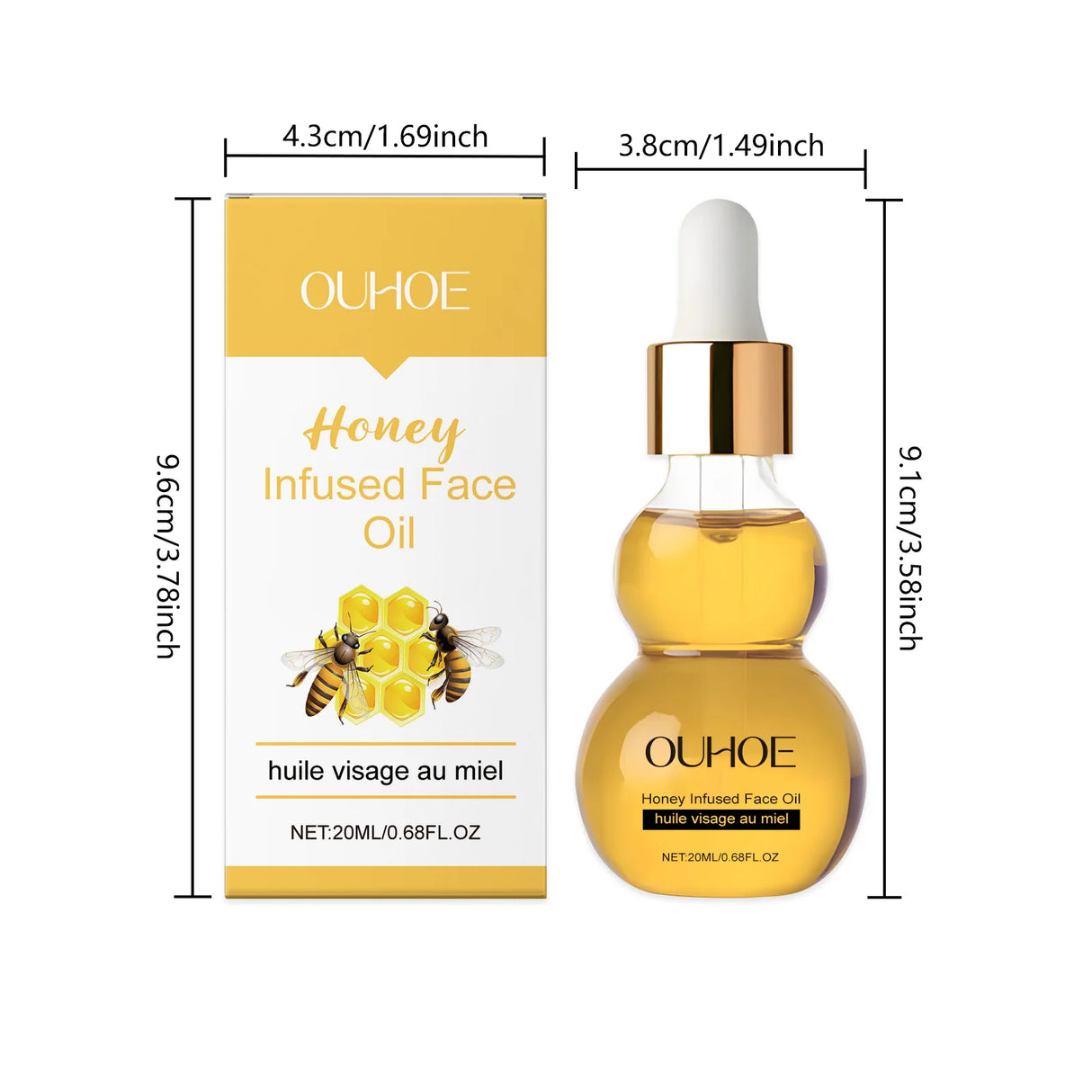OUHOE 20ml Honey Essential Oil Skin Care Essential Oil Suitable For All Skin Types Daily Home Use For Facial Massage Gentle  Skin
