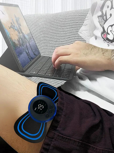 Portable EMS Muscle Stimulator with 5 Massage Pads & 1 Host: Wireless TENS Unit for At-Home Neck, Back & Full Body Pain Relief,