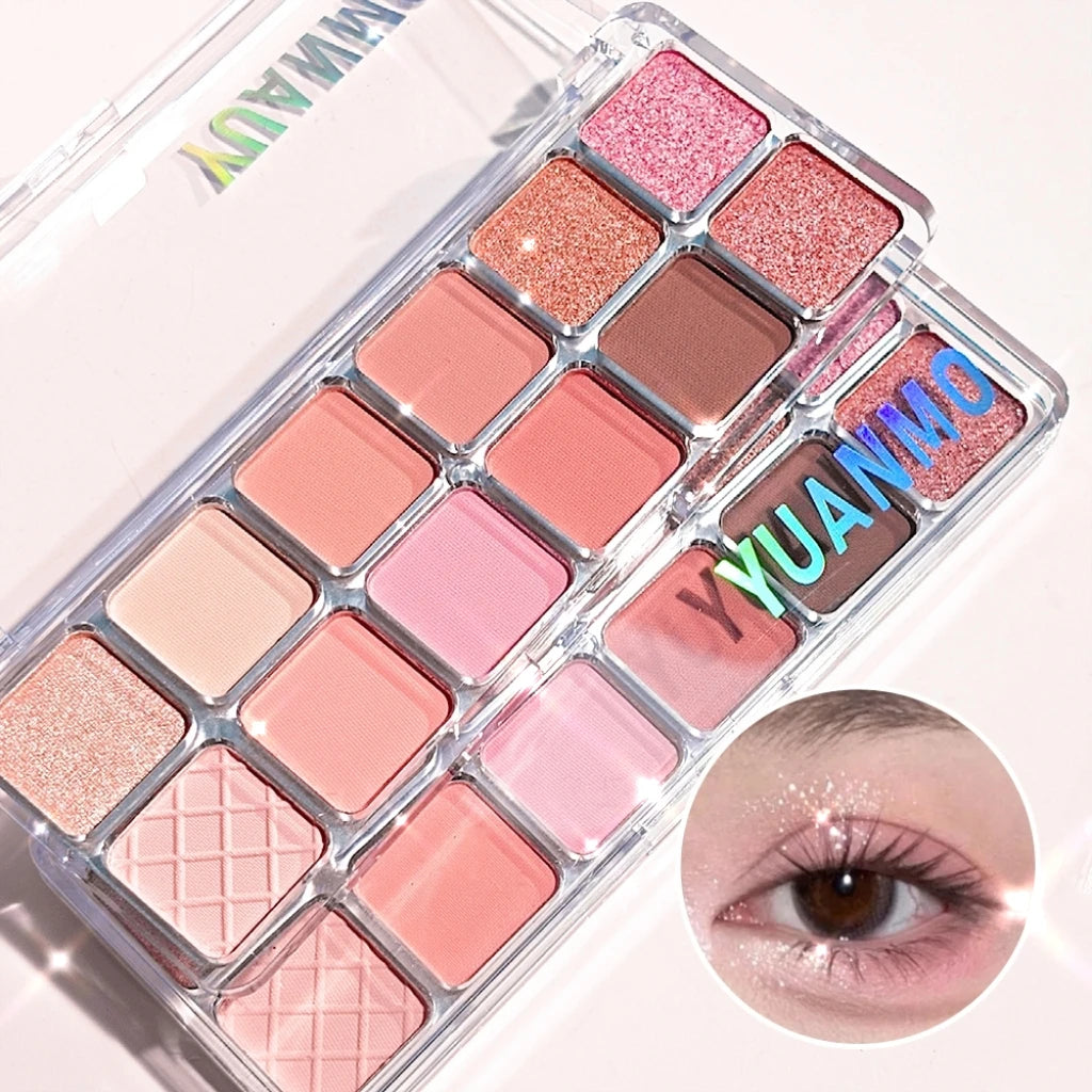 12-Color Glitter Eyeshadow Palette Low Saturation Matte Eyeshadow Palette Long Lasting Eye Shadow Makeup Glitter Matte Finishes