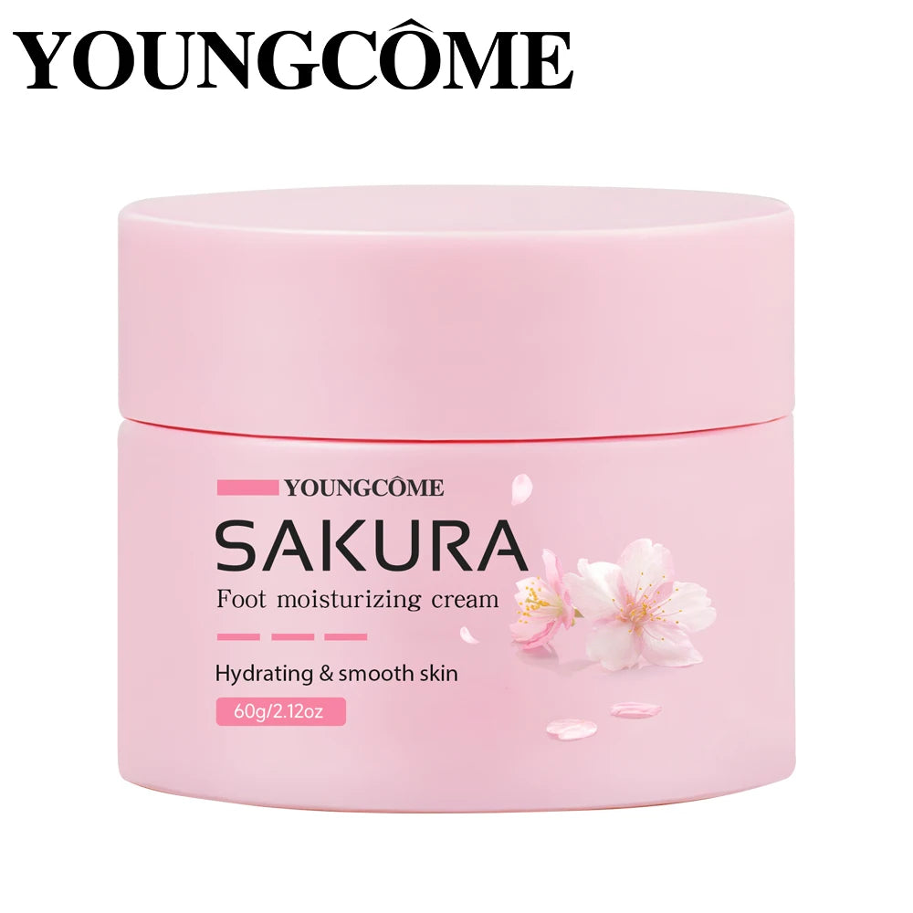 Sakura Foot Moisturizing Cream - Intensive Cracked Heel Repair, Urea 40% & Shea Butter, Overnight Renewal, For Dry Rough Feet