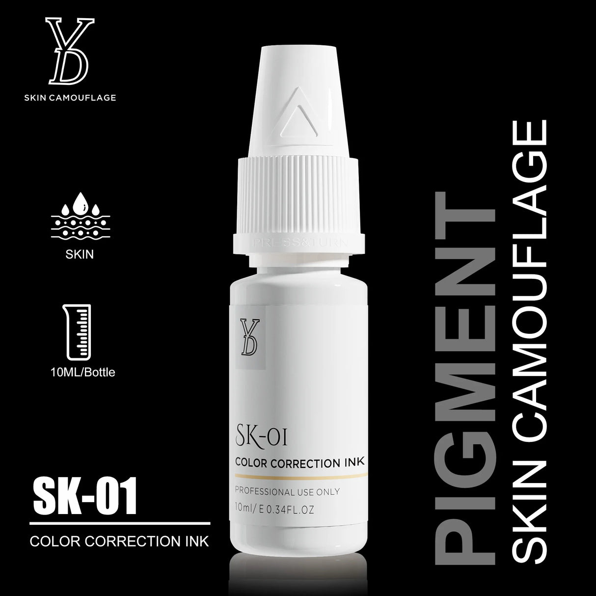 YD Professional 10ML Camouflage Pigment Semi Permanent Makeup Tattoo Ink for Scar Cover Stretch Marks Vitiligo Restore Skin Tone