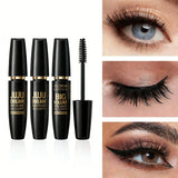 4D Black Mascara Thickening Lengthening Waterproof Fiber Mascara Long Lasting Eyelash Makeup Waterproof Liquid Fiber Mascara
