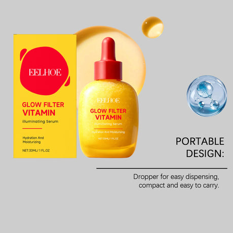 30ML Vitamin Facial Serum Deep Hydrating Enhance Smoothness Boosts Skin Elasticity Nourishing Pores Glowing Non-greasy Soothing Facial Serum