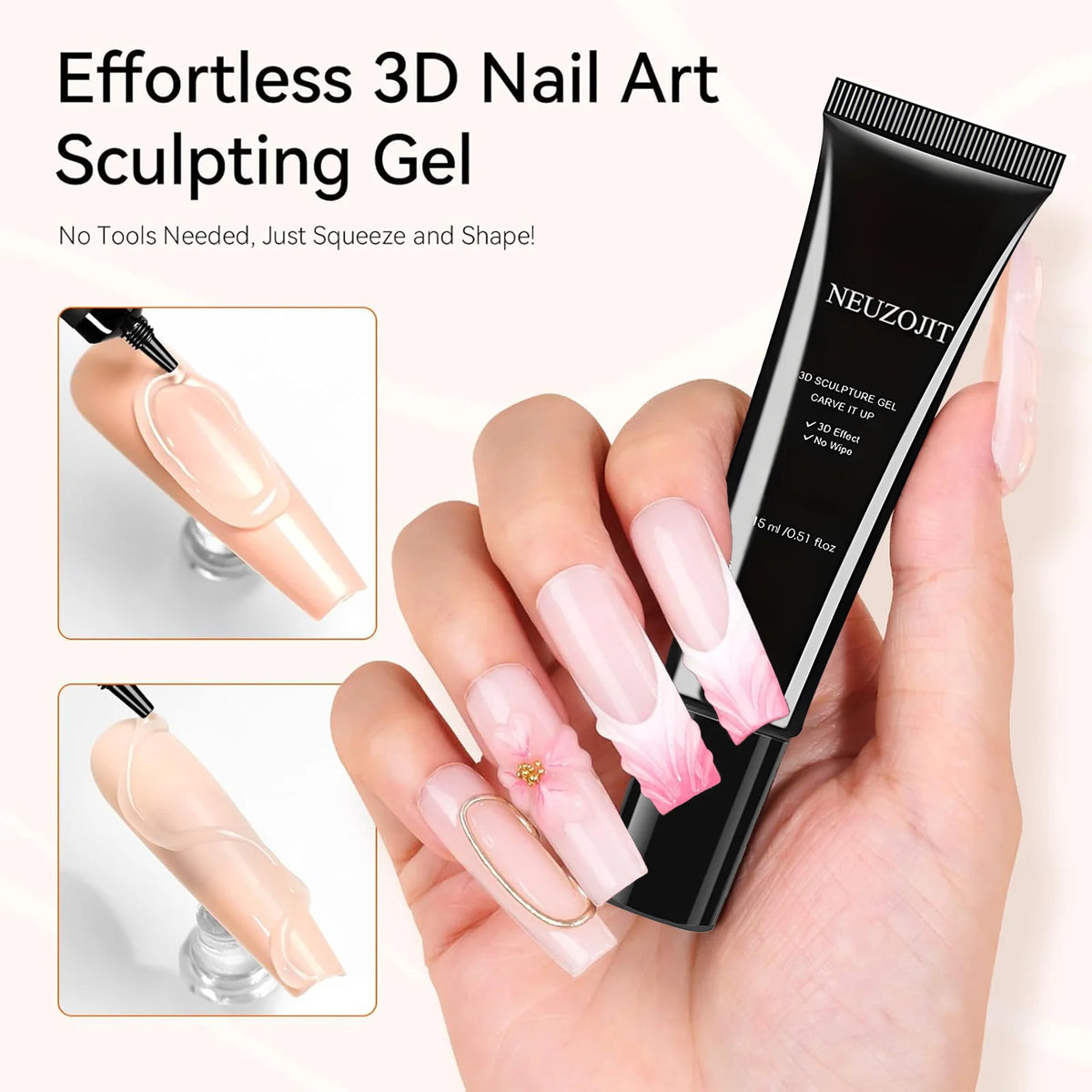 1/2pcs 15ml 3D Sculpting Gel Polish Nail Art Modeling Gel Waterproof Sculpting Gel Nail Art 3D Design Gel for Carvings & Shape