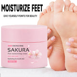 Sakura Foot Moisturizing Cream - Intensive Cracked Heel Repair, Urea 40% & Shea Butter, Overnight Renewal, For Dry Rough Feet