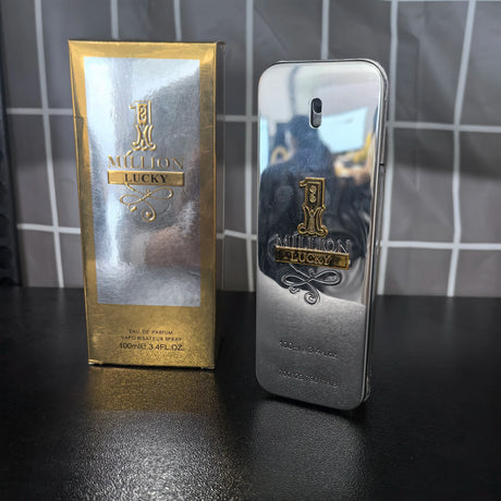 Rabanne 1 Million Lucky Eau de Toilette for Men – Long-Lasting Woody Aromatic Fragrance with Hazelnut, Plum & Cedarwood, 3.4 oz