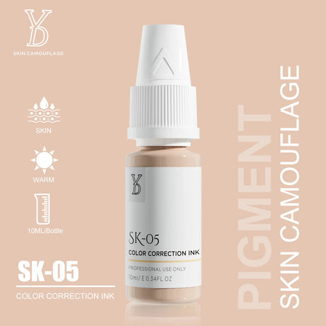 YD Professional 10ML Camouflage Pigment Semi Permanent Makeup Tattoo Ink for Scar Cover Stretch Marks Vitiligo Restore Skin Tone