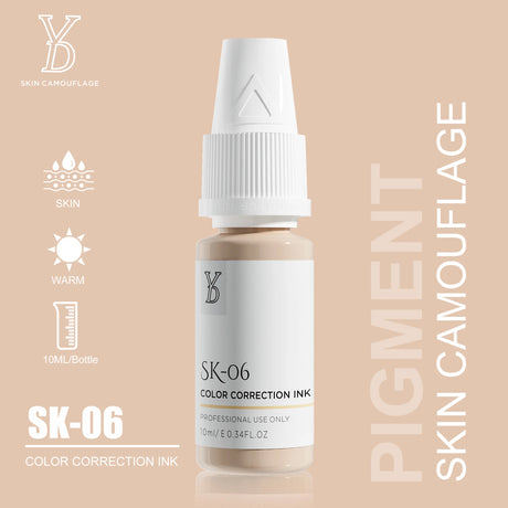 YD Professional 10ML Camouflage Pigment Semi Permanent Makeup Tattoo Ink for Scar Cover Stretch Marks Vitiligo Restore Skin Tone
