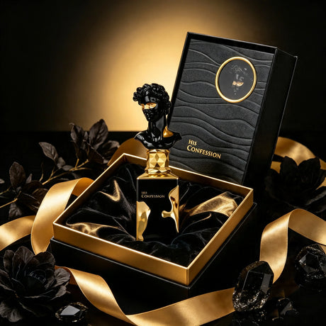 His Confession for Men Eau de Parfum Spray – Warm Oriental Amber, Vanilla & Woody Spicy Scent, Long-Lasting Intense Fragrance, Perfect Gift, 3.4 fl oz / 100 ml
