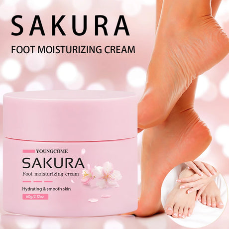 Sakura Foot Moisturizing Cream - Intensive Cracked Heel Repair, Urea 40% & Shea Butter, Overnight Renewal, For Dry Rough Feet