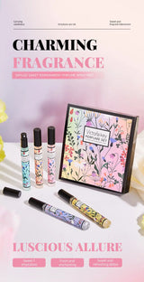 5pcs Rich Floral Fragrance 10ml Set Hair and Body Fragrance Spray Long-Lasting Scent Women Holiday Gift Box Set Beautiful