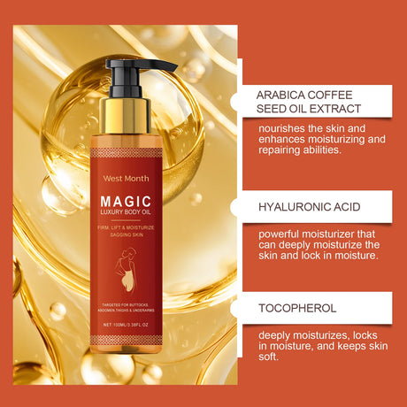 WEST MONTH Magic Luxury Body Oil Winter Skincare and Moisturizing, Soft and Firm Skin, Daily Care, Nourishing and Moisturizing