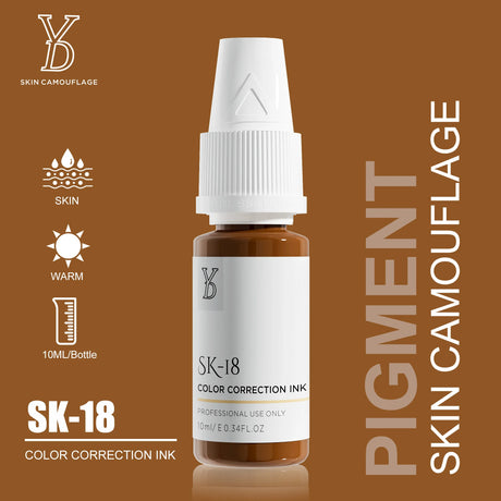 YD Professional 10ML Camouflage Pigment Semi Permanent Makeup Tattoo Ink for Scar Cover Stretch Marks Vitiligo Restore Skin Tone