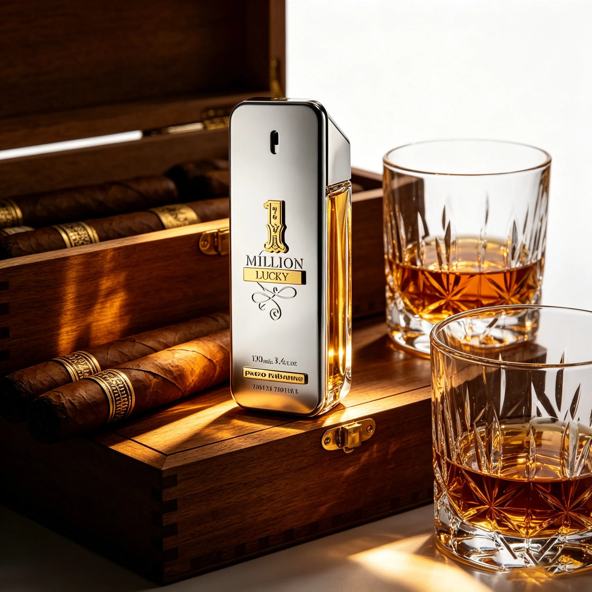 Rabanne 1 Million Lucky Eau de Toilette for Men – Long-Lasting Woody Aromatic Fragrance with Hazelnut, Plum & Cedarwood, 3.4 oz
