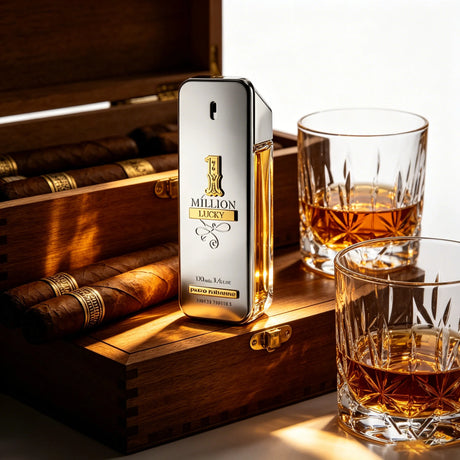 Rabanne 1 Million Lucky Eau de Toilette for Men – Long-Lasting Woody Aromatic Fragrance with Hazelnut, Plum & Cedarwood, 3.4 oz