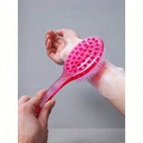 1 exfoliating bath brush with extended handle, specially designed for scrubbing the back, bath back scrubber, soft bristles, non-slip handle