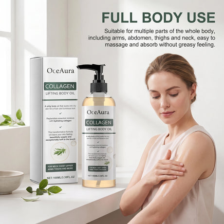 OceAura Collagen Body Oil Enhance Skin Deep Hydration Moisturizing Repair Nourishing Dry Skin Refreshing Rosemary Non-greasy Oil