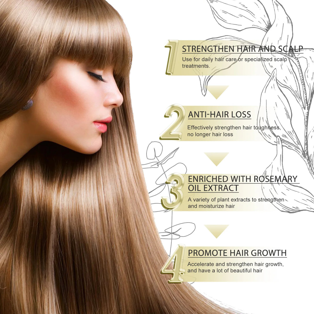 Eelhoe Rosemary Dense Hair Essential Oil Softens Prevent Hair Loss Smooth Repairing Hair Root Growth Nourishes Scalp Essence Oil