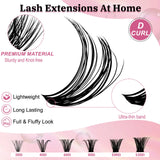 320PCS DIY Lash Kit Fierce 40D | D Curl Dense Manga Clusters 10-18mm | Ultra-Thin Band Individual Cluster Lashes with Bond Seal | Comfortable Home Self-Application Set