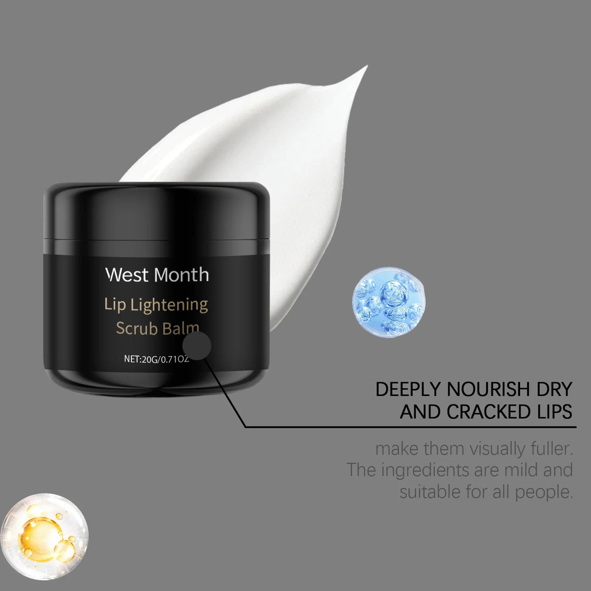 20G Lip Scrub Balm Moisturizing Skin Reduce Dryness Nourishing Gentle Remove Dead Skin Restoring Gloss Brightening Improve Skin Texture Lip Exfoliating Balm