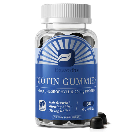 BEWORTHS 12000mcg Biotin Gummies 10 IN 1 Promotes Hair Growth Reduces Hair Loss and Prevents Thinning Promotes Beauty Skin, Strong Nails Promotes Keratin Production