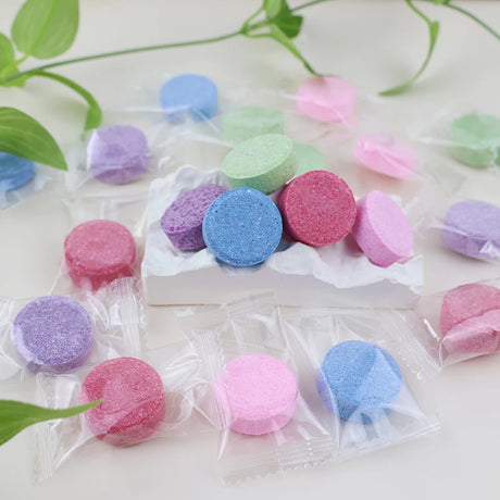 180/40pcs instant foot bath effervescent tablets essential oil bath salt spa foot care exfoliating soothing skin moisturizing